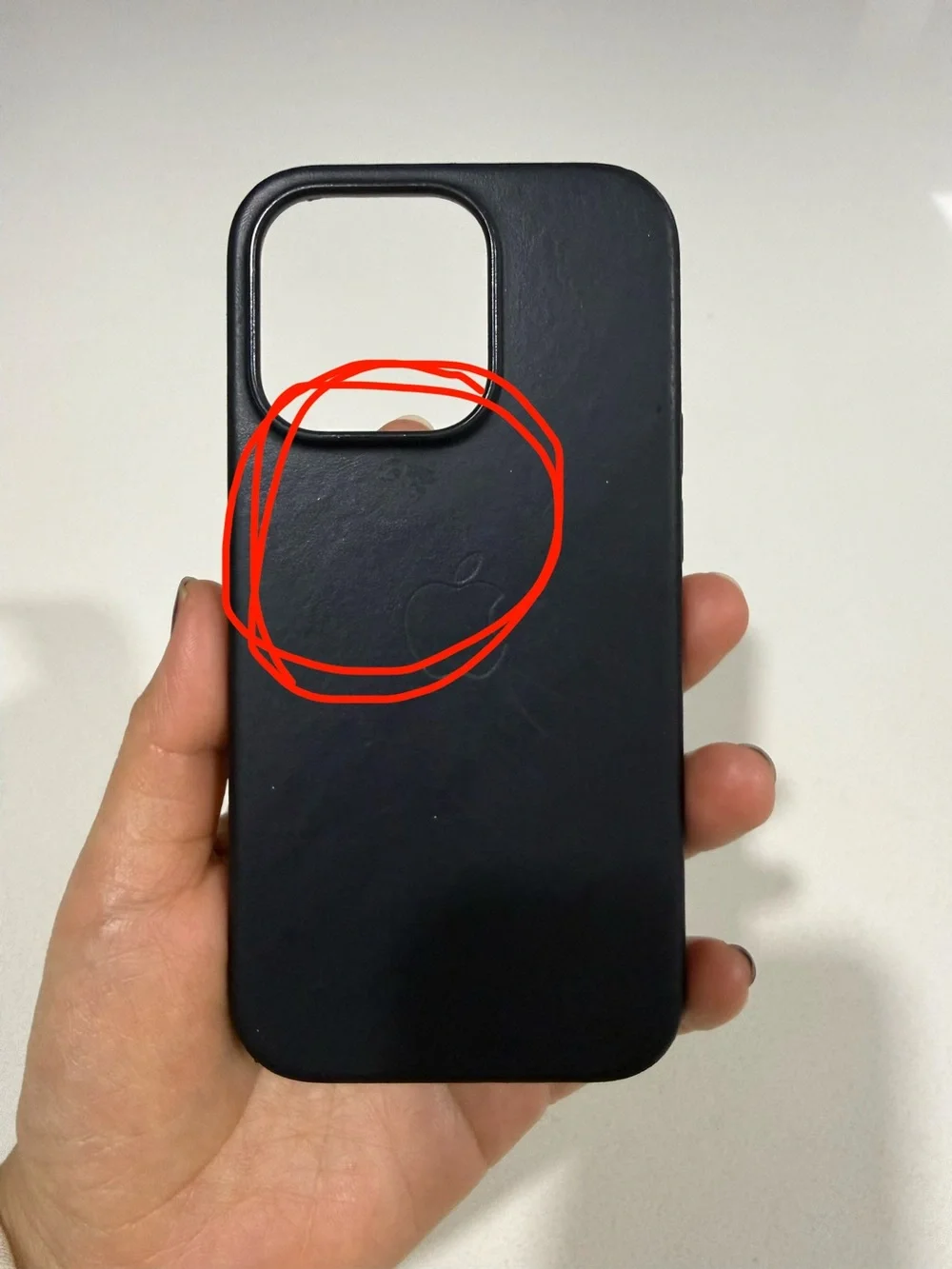 APPLE 14 Pro Black Leather iPhone Case